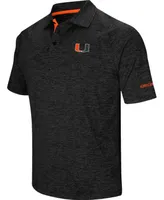 Men's Heather Black Miami Hurricanes Down Swing Polo