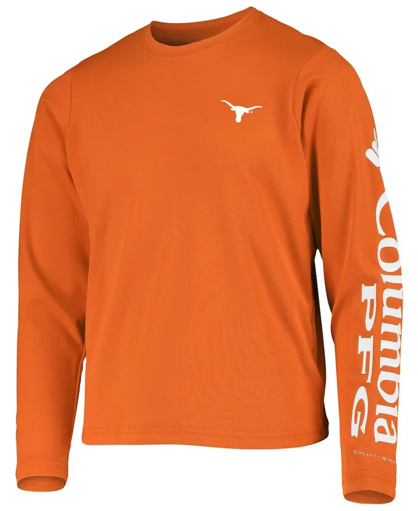Big Boys Texas Orange Longhorns Pfg Terminal Tackle Long Sleeve Omni-Shade T-shirt