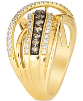 Le Vian Nude Diamond(1/2 ct. t.w.) & Chocolate Crossover Statement Ring 14k Gold