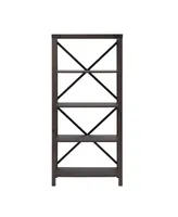 64" Metal X Bookcase