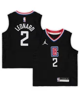 Preschool Girls and Boys Kawhi Leonard Black La Clippers 2020/21 Fast Break Replica Jersey - Statement Edition