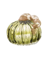 Glitzhome Crackle Short Pumpkin, Set of 2