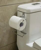 Chrome Toilet Tissue Paper Roll Holder Dispenser, Over The Tank Two Slot Tissue Organizer