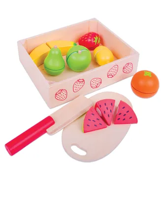Bigjigs Toys - Cutting Fruit Crate Set, 10 Piece