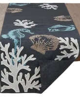 Saro Lifestyle Table Runner with Sea Design, 108" x 16"