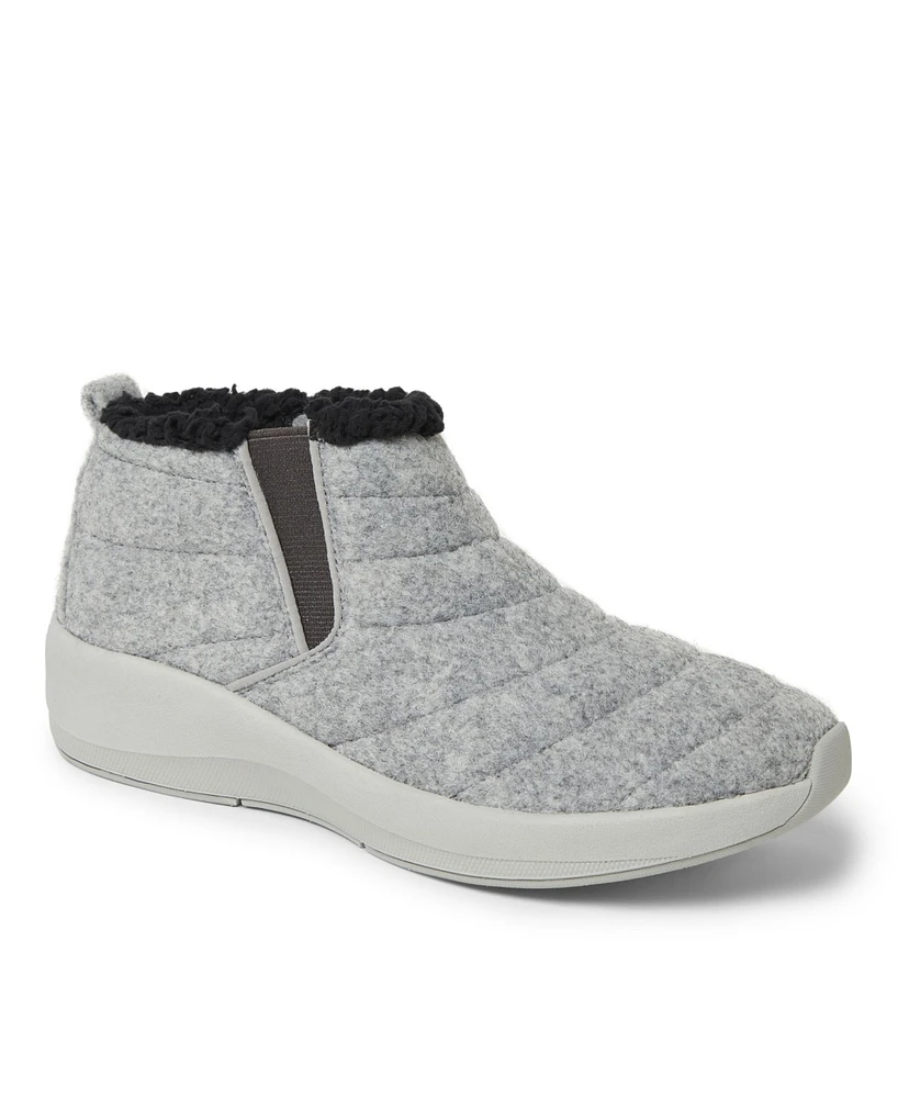 Dearfoams Women's Naomi Double Gore Bootie Winter Ankle Boot