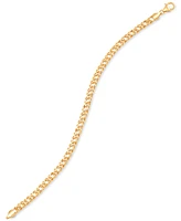 Italian Gold Double Curb Link Chain Bracelet in 10k Gold