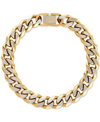 Esquire Men's Jewelry Two-Tone Curb Link Chain Bracelet, Created for Macy's - Gold