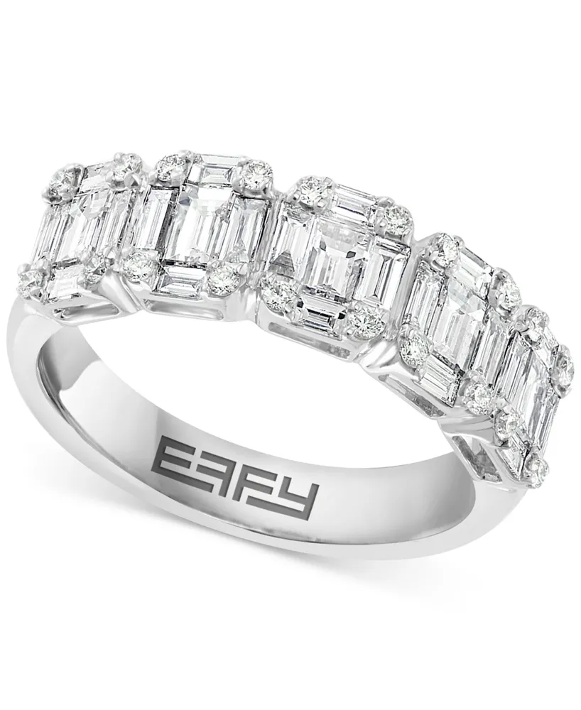 Effy Diamond Baguette Cluster Ring (1-1/4 ct. t.w.) in 18k White Gold