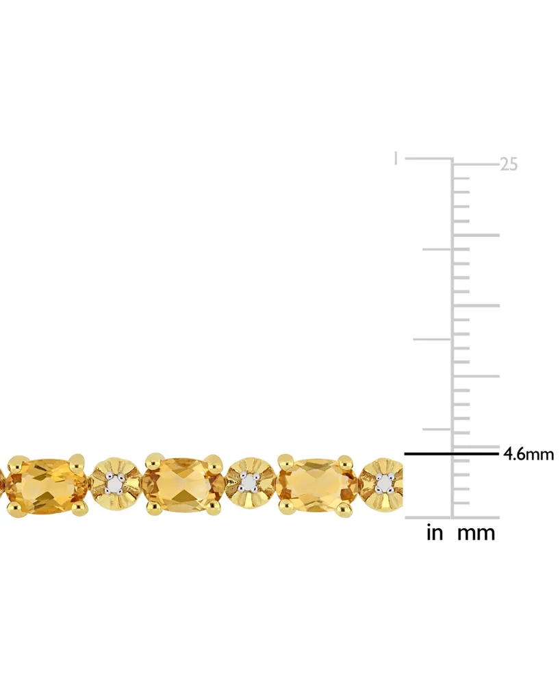 Citrine (8-1/10 ct. t.w.) & Diamond Accent Link Bracelet in 18k Gold-Plated Sterling Silver