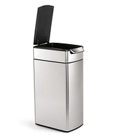 simplehuman Brushed Stainless Steel 40 Liter Fingerprint Proof Slim Touch Bar Trash Can