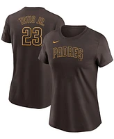 Women's Nike Fernando Tatis Jr. Brown San Diego Padres Name and Number T-shirt