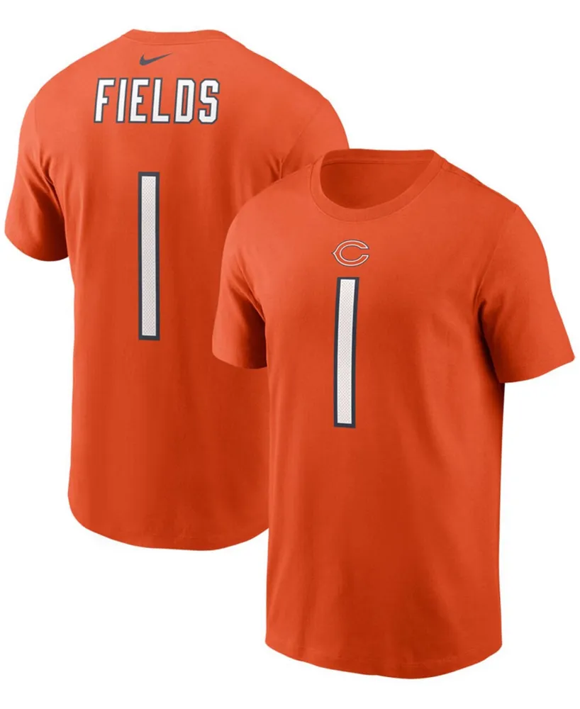 Men's Justin Fields Orange Chicago Bears 2021 Nfl Draft First Round Pick Player Name Number T-shirt