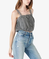 Lucky Brand Ruffled Pleated Crop Top