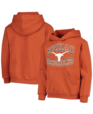 Big Boys and Girls Texas Orange Longhorns Powerblend Pullover Hoodie