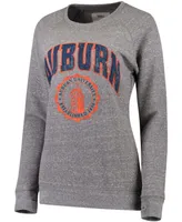 Women's Heathered Gray Auburn Tigers Edith Vintage-Like Knobi Pullover Sweatshirt