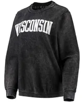 Women's Wisconsin Badgers Comfy Cord Vintage-Like Wash Basic Arch Pullover Sweatshirt