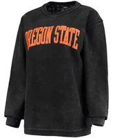 Women's Black Oregon State Beavers Comfy Cord Vintage-Like Wash Basic Arch Pullover Sweatshirt