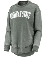 Women's Green Michigan State Spartans Vintage-Like Wash Pullover Sweatshirt