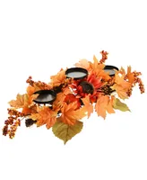 National Tree Company 24" Harvest Maple Leaf Candleholder