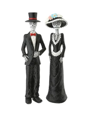 National Tree Company 13" Outfitted Skeleton Couple