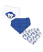 Baby Boys and Girls Monkey Bandana Bibs, 3 Piece Set