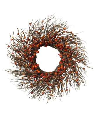 Gerson International Dried Twig and Fall Berries Wreath, 24"