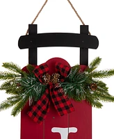 Glitzhome Lighted Wooden Sleigh Joy Porch Sign, 40"