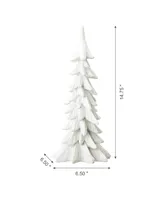 Glitzhome Resin Christmas Table Tree Decor, 14.75"