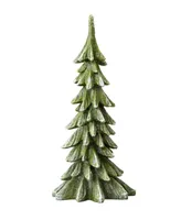 Glitzhome Resin Christmas Table Tree Decor, 14.75"