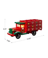 Glitzhome Wooden Christmas Truck Countdown Calendar, 14.5"