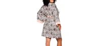 Plus Katie Soft Printed Robe with Lace Trims