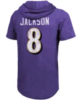 Men's Lamar Jackson Purple Baltimore Ravens Player Name Number Tri-Blend Hoodie T-shirt