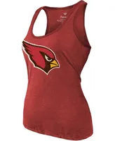 Women's Heathered Cardinal Arizona Cardinals Name Number Tri-Blend Tank Top