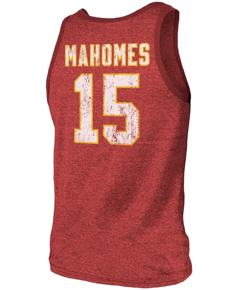 Men's Patrick Mahomes Red Kansas City Chiefs Name Number Tri-Blend Tank Top