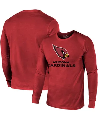 Arizona Cardinals Lockup Tri-Blend Long Sleeve T-shirt - Cardinal