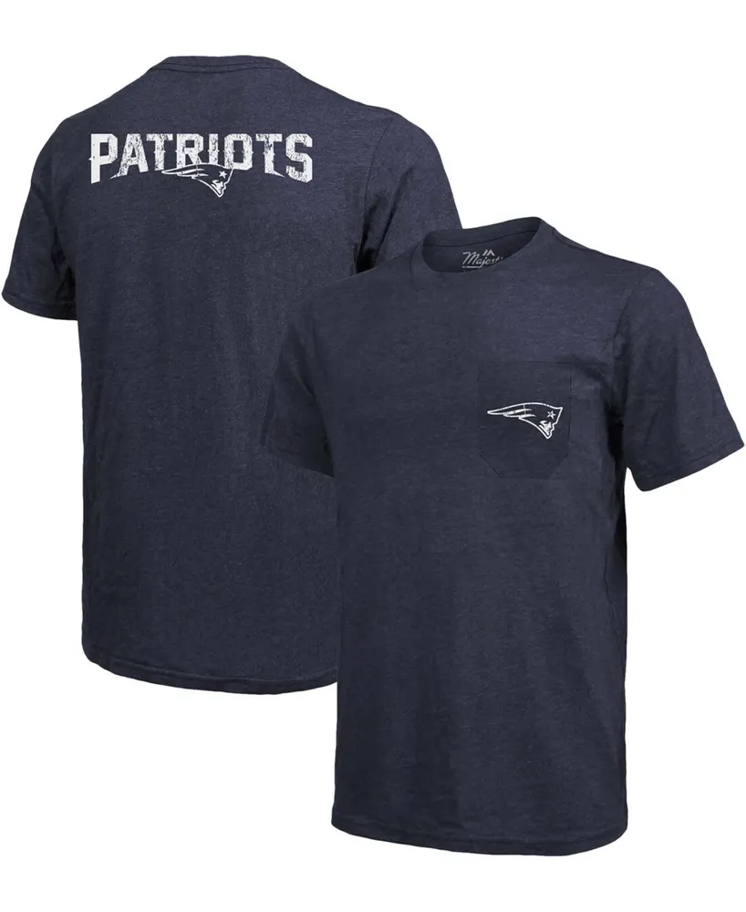 New England Patriots Tri-Blend Pocket T-shirt - Heathered Navy