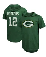 Men's Aaron Rodgers Green Bay Packers Player Name Number Tri-Blend Hoodie T-shirt