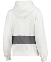 Women's White Atlanta Falcons Crop Dolman Pullover Hoodie