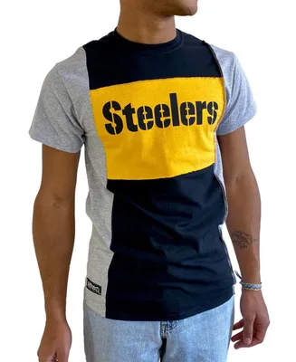Men's Heathered Black Pittsburgh Steelers Split T-shirt
