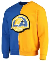 Men's Royal, Gold-Tone Los Angeles Rams Split Center Pullover Sweatshirt - Royal Blue, Gold