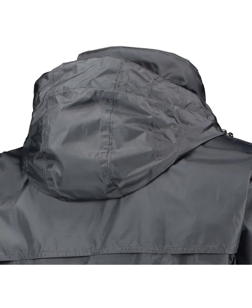Men's Graphite Green Bay Packers Sportsman Waterproof Packable Full-Zip Jacket