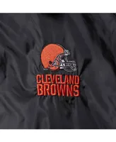 Men's Black Cleveland Browns Coaches Classic Raglan Full-Snap Windbreaker Jacket
