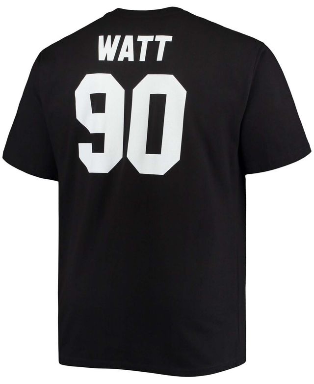 Men's Big and Tall T.j. Watt Black Pittsburgh Steelers Player Name Number T-shirt