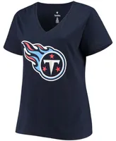 Women's Plus Derrick Henry Navy Tennessee Titans Name Number V-Neck T-shirt