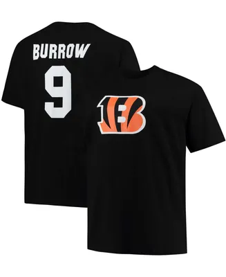 Men's Big and Tall Joe Burrow Black Cincinnati Bengals Player Name Number T-shirt