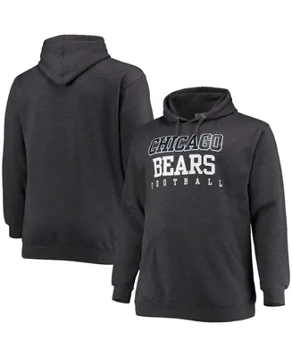 Men's Big and Tall Heathered Charcoal Chicago Bears Practice Pullover Hoodie