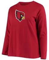 Women's Plus Cardinal Arizona Cardinals Primary Logo Long Sleeve T-shirt