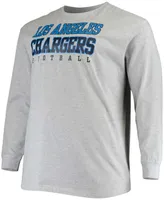 Men's Big and Tall Heathered Gray Los Angeles Chargers Practice Long Sleeve T-shirt