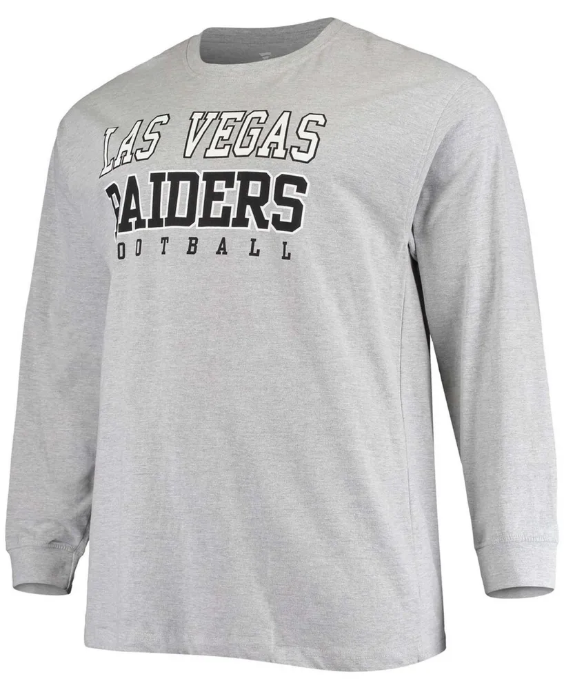 Men's Big and Tall Heathered Gray Las Vegas Raiders Practice Long Sleeve T-shirt